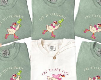 Camiseta divertida de despedida de soltera con ganso, camiseta Comfort Colors para el grupo de amigas de la novia, camiseta para celebrar la despedida de soltera, regalo para el viaje de fin de semana de despedida de soltera con amigas
