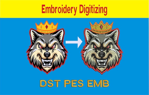 Custom Embroidery Digitizing Service: Logo to DST, PES, EXP, Jef file
