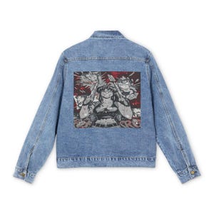 Anime Denim Jacket - Revy Black Lagoon Streetwear for Otaku Rebels, Men&#39;s Outerwear, Otaku Fashion, Anime Inspired Jacket, Gritty Streetwear