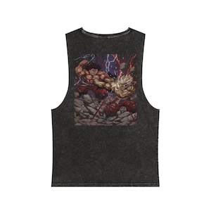 Canotta Baki Anime Muscle - Maglietta da palestra senza maniche hardcore - Maglietta da allenamento in stile manga grintoso - Abbigliamento da strada vintage per uomo