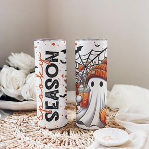 Custom Halloween Tumbler, Personalized Halloween Gifts, Water tumbler, Halloween Cups, Gift for her Her, Coquette tumbler, Ghost Tumbler