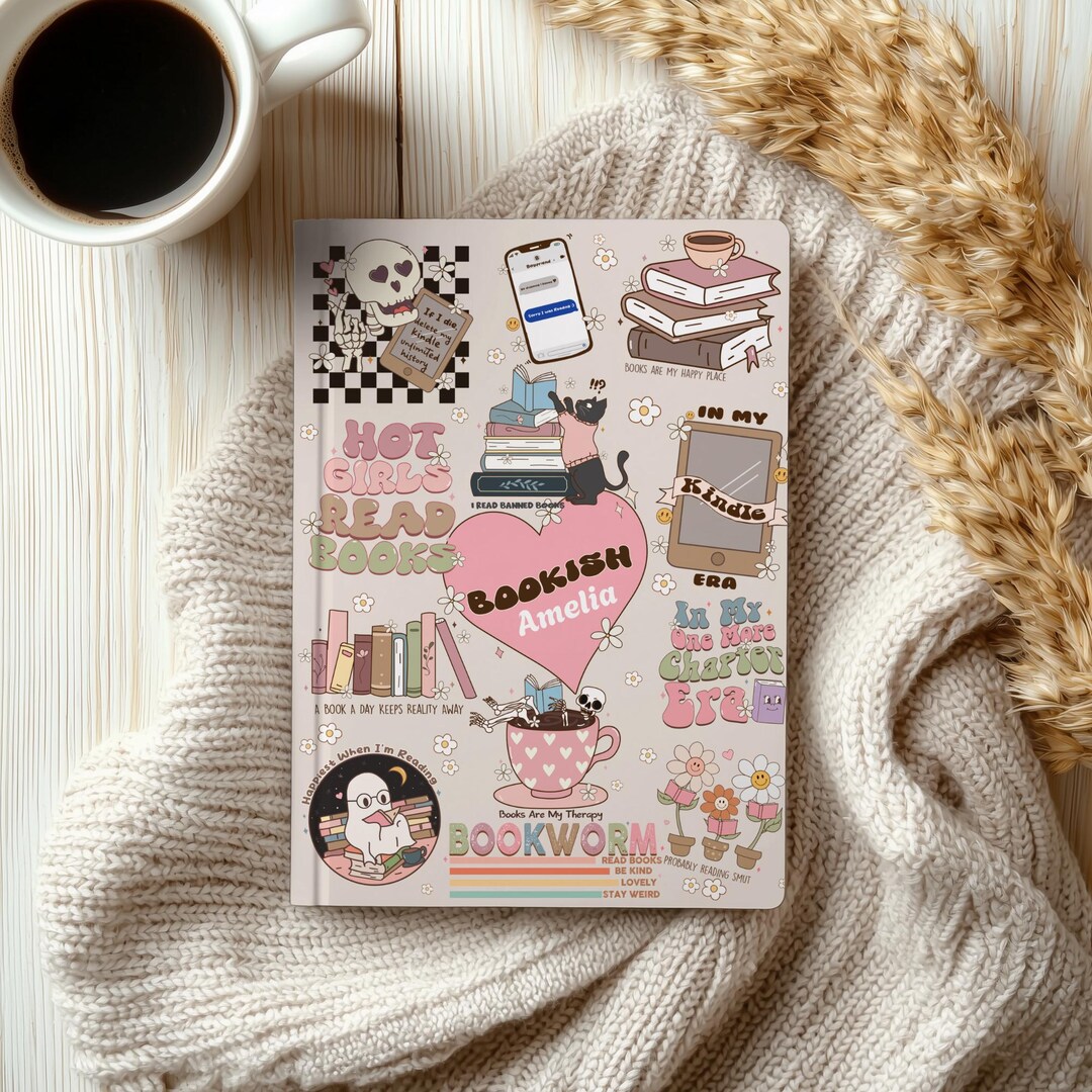 Cute Bookish Hardcover Journal, Gift for Book Lovers, Bookish Note ...