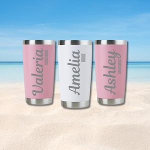 Personalized vacation tumbler, tumbler laser engraver designs, Idea gift for bridesmaid, Gift for Bachelorette party, bride wedding gift