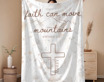 Gepersonaliseerde christelijke geschenken, deken met aangepaste naam, geloofscadeaus, rouwcadeau, Jezusdeken, troostdeken voor haar, religieus cadeau,