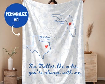 Manta personalizada para relaciones a distancia, regalo de cumpleaños para tu mejor amigo/a, regalo para alguien que se llama "Te extraño", regalo para una relación a distancia