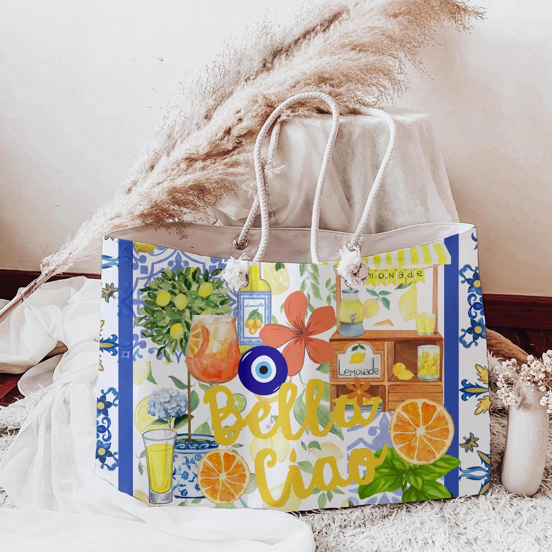 Personalized Beach Tote Bag, Custom Summer Name Bag, Bridesmaid Beach ...