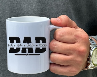 Mugs for father's day, Personalized Mug with name, Kids names mug, coffee mugs for dads, tea mug for father day, Gift for Dad, Birthday gift