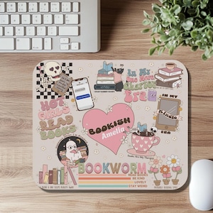 Custom Book Lover Mouse Pad, Gift for Readers, Office Accessories, Personalized Desk mat, Birthday Gift for students, Gift for her, Bookworm