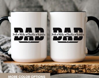 Gift for dad Birthday, Kids Name Gifts, Christmas gift for dad, Coffee Mug for Dad, Anniversary gift men, Dad mug