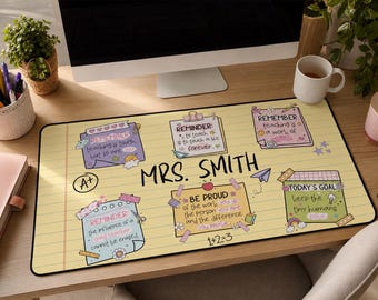Back to school, Personalized Teacher Desk Mat, Classroom Decor, Custom Mouse Pad For Teachers, Teacher Appreciation Gift