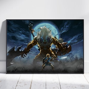 Poster di The Legend of Zelda, Breath of The Wild Wall Art, poster del gioco, arredamento per la casa, tela arrotolata n. 2
