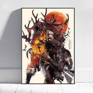 The Witcher Poster | Geralt of Rivia Wall Art | Gaming Room Decor | Canvas Print