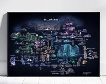Hollow Knight Map Poster | Hallownest Wall Art | Gaming Room Decor | Canvas Print