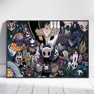 Hollow Knight-poster, Hallownest-muurkunst, gameposter, woondecoratie, opgerold canvas #3