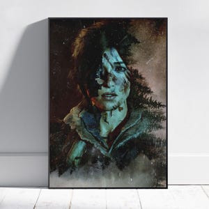 Tomb Raider Poster, Lara Croft Wall Art, Video Game Poster, Gaming Room Decor, Canvas Print