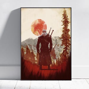 The Witcher Poster | Geralt of Rivia Wall Art | Gaming Room Decor | Canvas Print #3