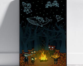 Póster de Noche en el Bosque / Arte mural de Mae Borowski / Decoración de sala de juegos / Impresión en lienzo n.° 4