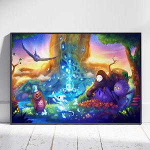 Ori and the Will of the Wisps Poster, Naru Wandkunst, Spiel Poster, Innendekor, Rolled Canvas #2