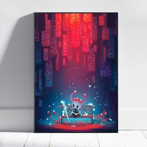 Hollow Knight Poster, Hallownest Wall Art, Video Game Poster, Gaming Room Decor, Canvas Print #3