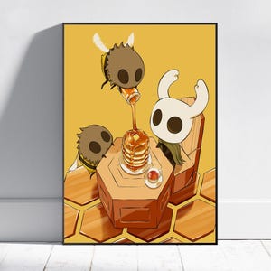 Hollow Knight Poster, Hallownest Wall Art, Video Game Poster, Gaming Room Decor, Canvas Print #5