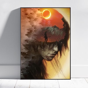 Tomb Raider Poster, Lara Croft Wall Art, Video Game Poster, Gaming Room Decor, Canvas Print #3