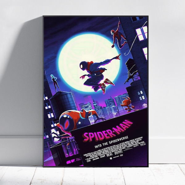 Spider-Man Into the Spider-Verse Poster | Miles Morales Wall Art | Movie Poster | Canvas Print #3