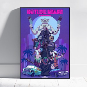 Hotline Miami Poster, Jacket Wall Art, Video Game Poster, Gaming Room Decor, Canvas Print