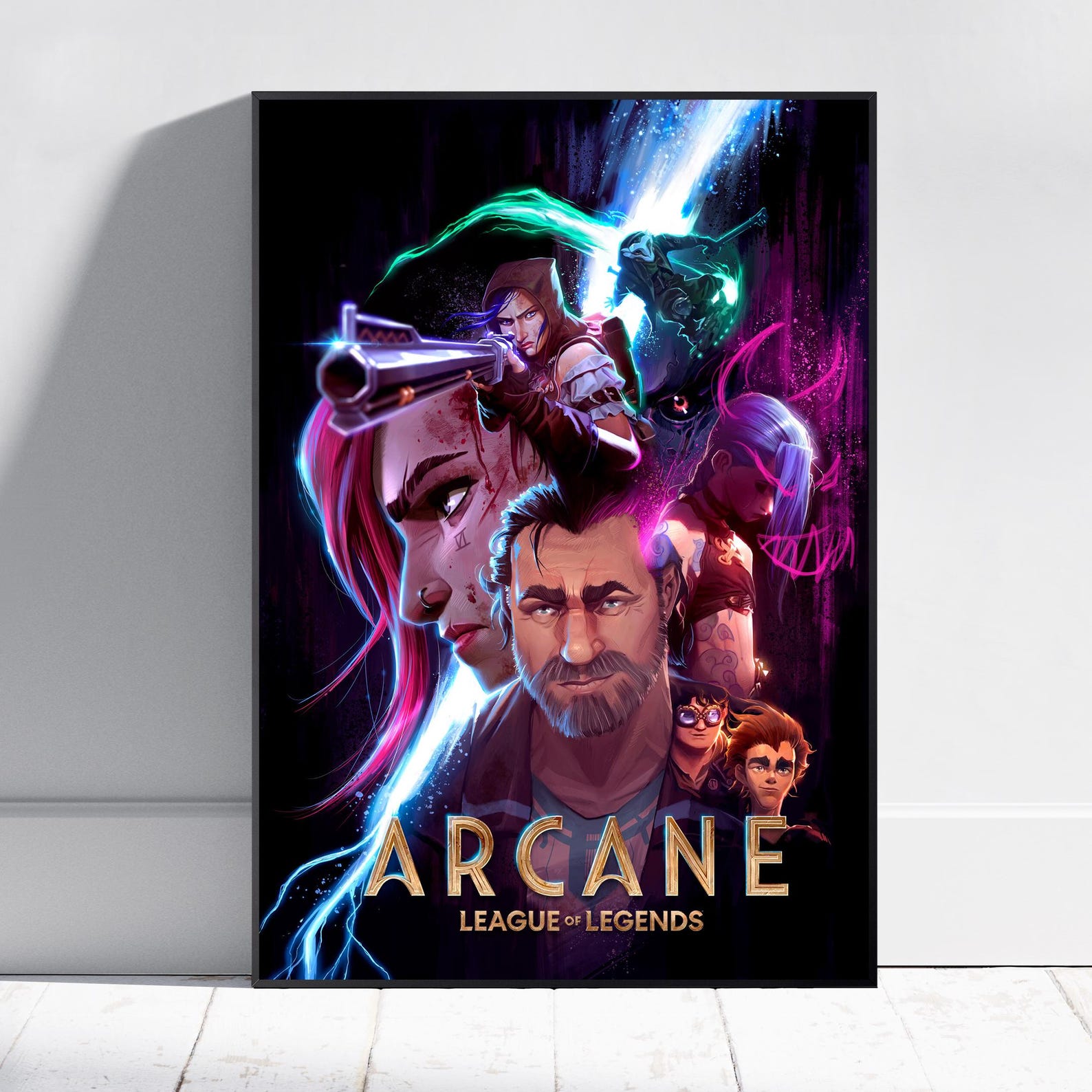 Arcane Poster, Jinx Wall Art, Game Poster, Home Decor, Rolled Canvas #2 ...