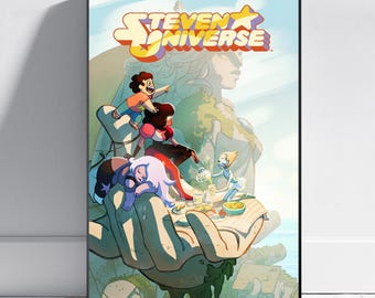 Steven Universe Poster | Crystal Gems Wall Art | TV Series Poster | Canvas Print