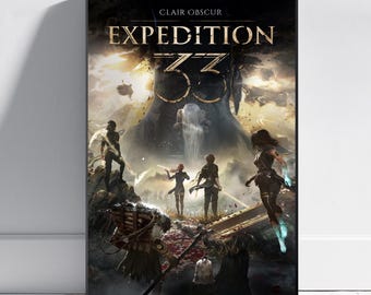 Expedition 33 Poster | Clair Obscur Wall Art | Gaming Room Decor | Canvas Print