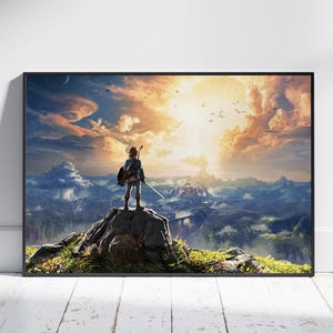 Poster di The Legend of Zelda, Breath of The Wild Wall Art, poster del gioco, arredamento per la casa, tela arrotolata n. 3