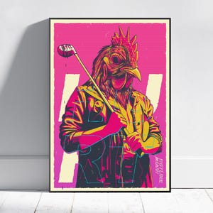 Hotline Miami Poster, Jacket Wall Art, Video Game Poster, Gaming Room Decor, Canvas Print #2