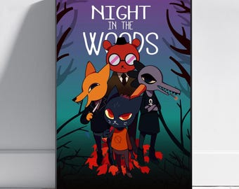 Póster de Noche en el Bosque / Arte mural de Mae Borowski / Decoración de sala de juegos / Impresión en lienzo n.° 2