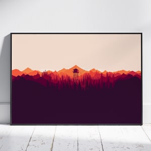 Firewatch Poster, Shoshone National Forest Wandkunst, Spiel Poster, Leinwand #2