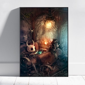 Hollow Knight Poster, Hallownest Wall Art, Video Game Poster, Gaming Room Decor, Canvas Print #4