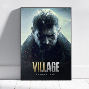 Resident Evil Village Poster, Ethan Winters Wall Art, Video Game Poster, Gaming Room Decor, Canvas Print