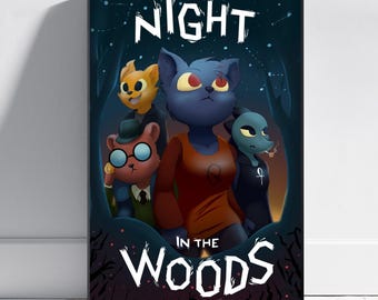 Póster de Noche en el Bosque / Arte mural de Mae Borowski / Decoración de sala de juegos / Impresión en lienzo n.° 5