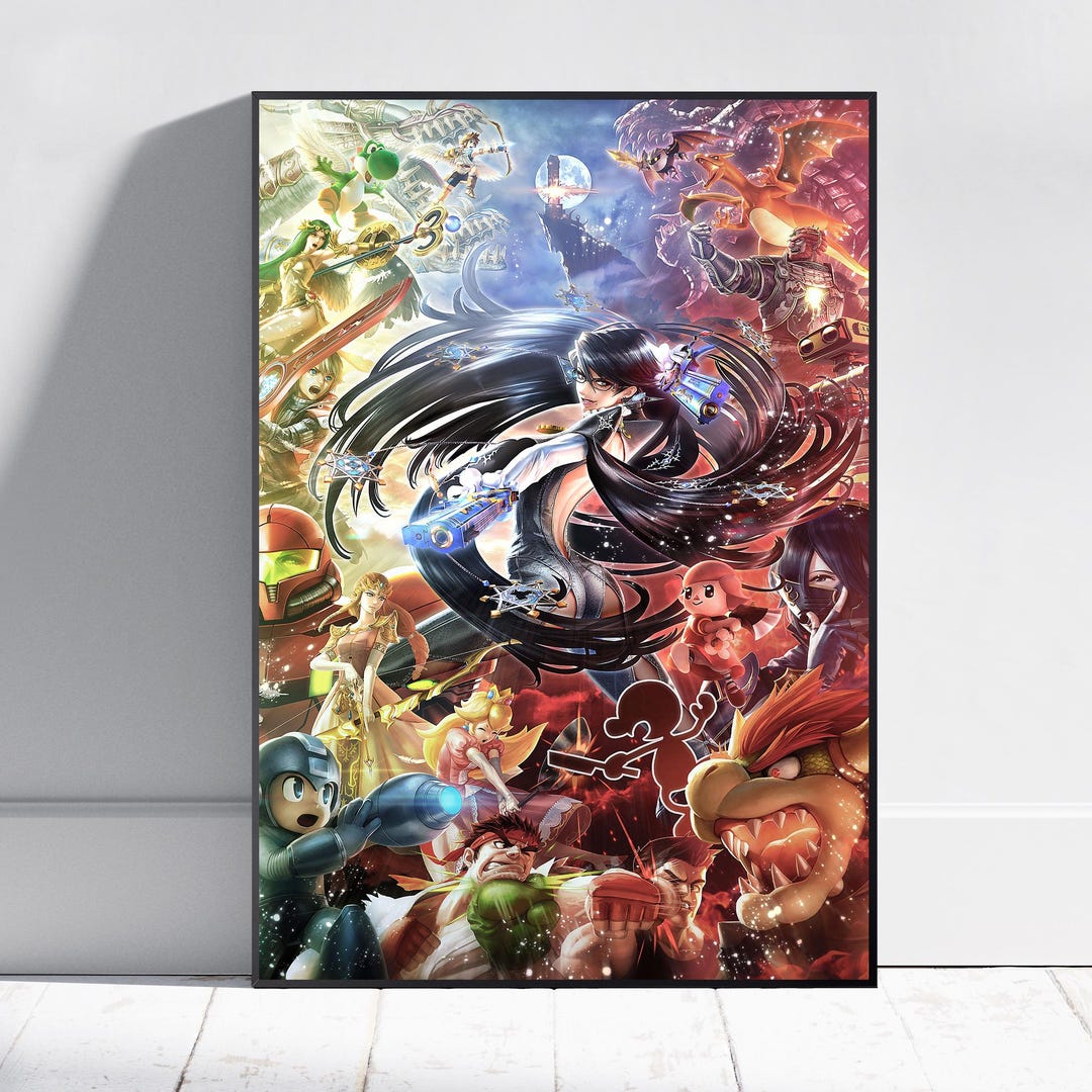Super Smash Bros Poster | Super Mario Wall Art | Gaming Room Decor ...