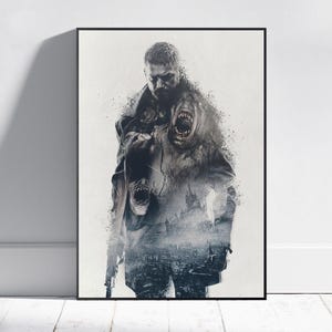 Resident Evil Village Poster, Ethan Winters Wall Art, Video Game Poster, Gaming Room Decor, Canvas Print #2
