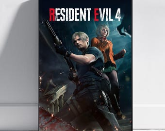Resident Evil 4 Poster | Leon S. Kennedy Wall Art | Gaming Room Decor | Canvas Print