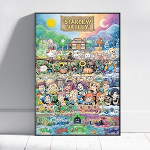 Stardew Valley Poster | Farm Life Game Wall Art | Gaming Room Decor | Canvas Print