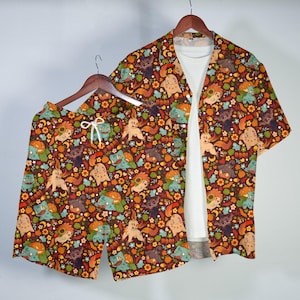 bulbasaur dress shirt Pokemon Shirts | Pokemon Navy Short Sleeve Button-Up With Mint Green Pokemon Print | Color: Blue/Green | Size: S