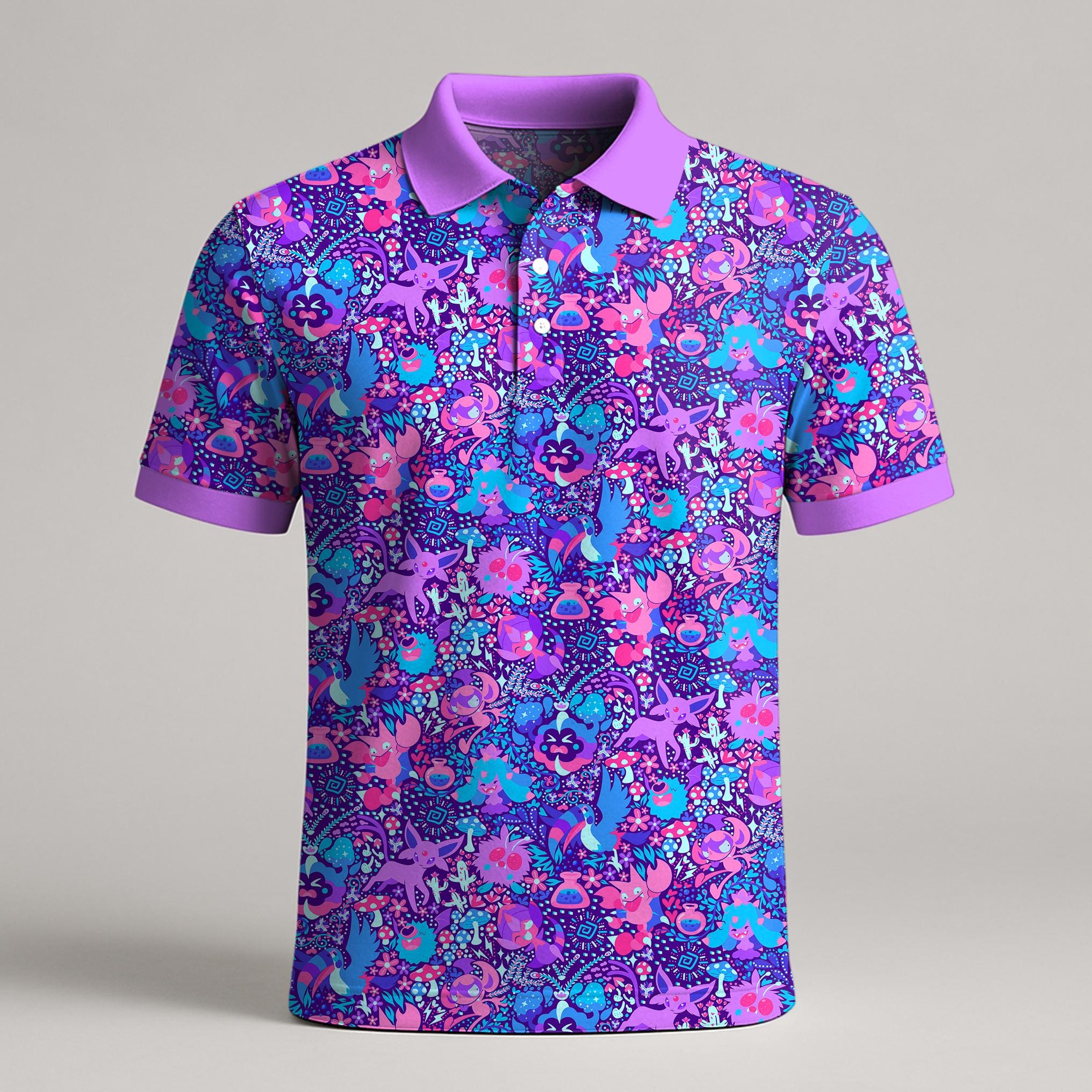 Discover Umbreon Cosmog Polo Shirt, Galaxy Pattern Polo for Men Women, Shiny Umbreon Shirt, Kawaii Cosmic Summer Shirt, Cute Trendy Gift