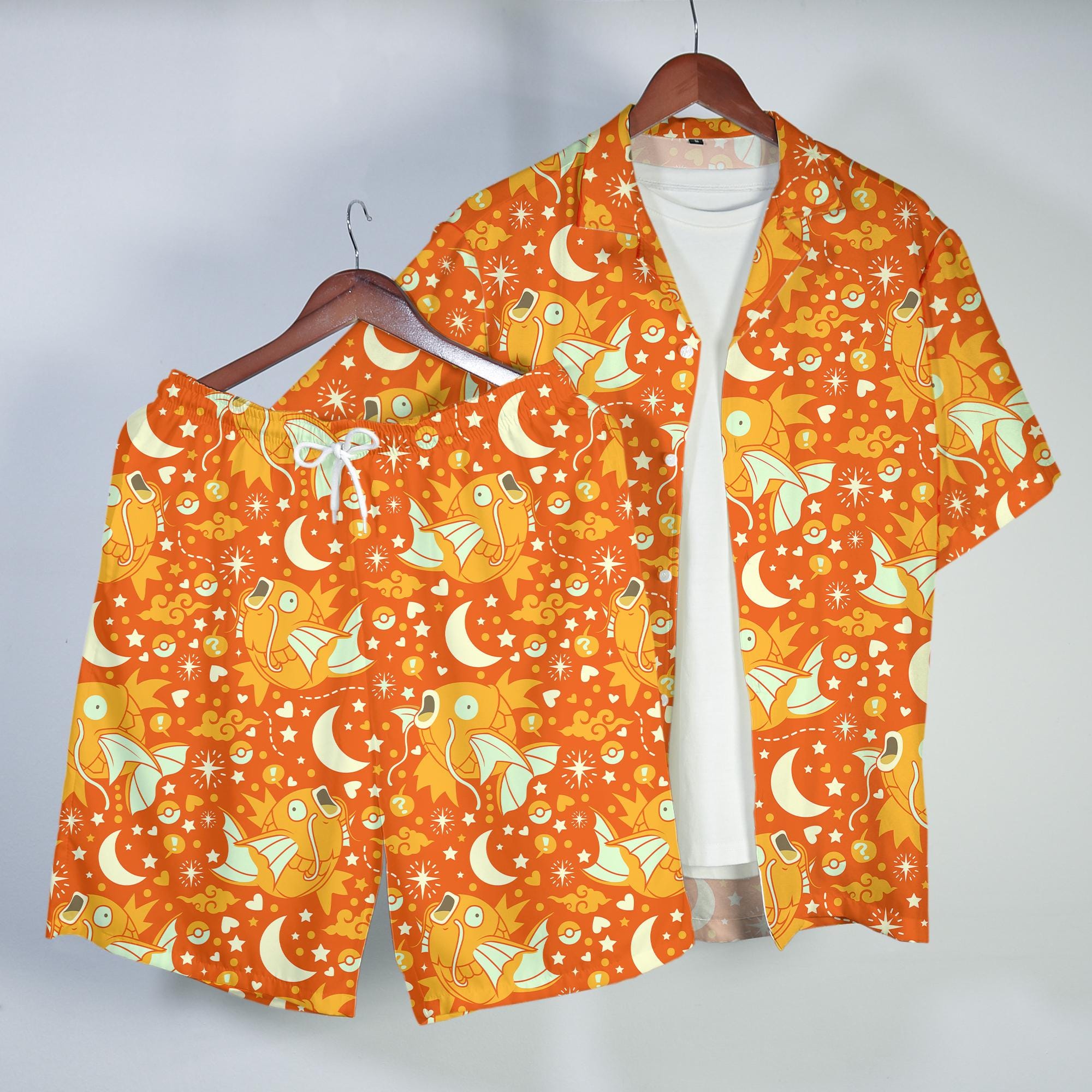 magikarp dress shirt Tropi Pokemon Magikarp Button Up Red Hawaiian Shirt