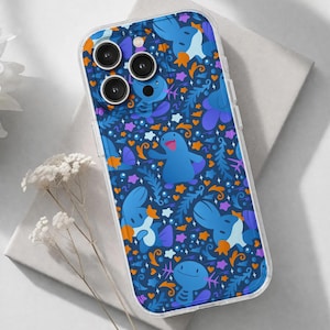 Wooper Quagsire Phone Case Cute Cartoon Pattern Aesthetic Cover for iPhone Samsung Pixel Durable Protective Case Wooper Accessory Gifts