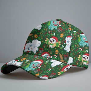 Bulbasaur-keps, söt Alolan Vulpix-hatt med grafisk design, rolig justerbar sommarkeps, unisex vintage-keps, Bulbasaur-hattpresenter
