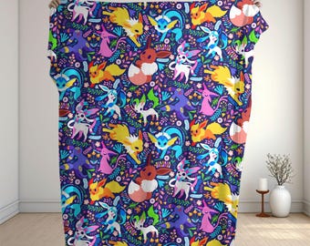 Umbreon Fleece Blanket  Cozy Throw Blanket Funny Family Baby Blanket Christmas Home Decor Eevee Evolutions Blanket Gifts