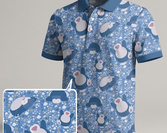 Snorlax Poloshirt, süßes Kawaii Snorlax Art Polo, lustiges Sommer Vintage Poloshirt, trendiges Herren Poloshirt, Snorlax Geschenk