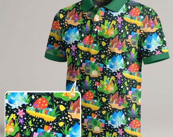 Polo Pikmin con simpatico motivo natura Kawaii, maglietta estiva casual unisex traspirante, regalo perfetto.