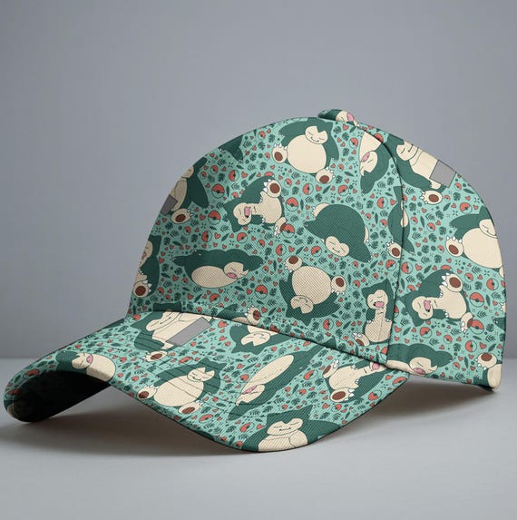 Snorlax Baseball Cap, Cute Sleepy Pattern Hat, Funny Anime 